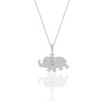 Söğütlü Silver Gümüş rodyumlu zirkon taşlı fil kolye [barcode]