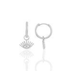 Söğütlü Silver Gümüş rodyumlu zirkon taşlı kirpikli göz halka küpe [barcode]