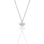 Söğütlü Silver Gümüş rodyumlu zirkon taşlı kirpikli göz kolye [barcode]