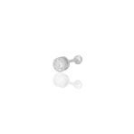 Söğütlü Silver Gümüş rodyumlu zirkon tek taş Tragus helix Piercing küpe [barcode]