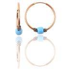 Söğütlü Silver Gümüş Rose 14 mm Turkuaz Taşlı Halka Küpe
