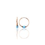 Söğütlü Silver Gümüş Rose 17 mm Turkuaz Taşlı Halka Küpe