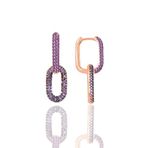 Söğütlü Silver Gümüş rose ametis taşlı sallantılı trend küpe [barcode]