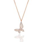Söğütlü Silver Gümüş rose baget kesim zirkon taşlı kelebek kolye [barcode]