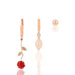 Söğütlü Silver Gümüş rose gül kombin küpe [barcode]