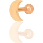 Söğütlü Silver Gümüş Rose Hilal Modeli Tragus Helix Piercing Küpe SGTL12316ROSE