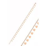 Söğütlü Silver Gümüş rose kalp pullu halhal