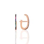 Söğütlü Silver Gümüş Rose Mix Taşlı Style J Küpe