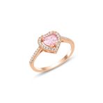 Söğütlü Silver Gümüş rose pembe taşlı pırlanta montürlü Kalp modeli yüzük [barcode] 12