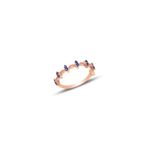 Söğütlü Silver Gümüş rose safir taşlı crown yüzük 13