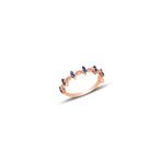 Söğütlü Silver Gümüş rose safir taşlı crown yüzük 9