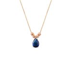 Söğütlü Silver Gümüş rose safir taşlı doricalı damla kolye