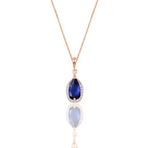 Söğütlü Silver Gümüş rose safir ve zirkon taşlı damla modeli kolye [barcode]