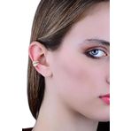 Söğütlü Silver Gümüş rose siyah taşlı yaprak modeli sıkıştırmalı kıkırdak küpe ear cuff [barcode]