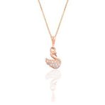 Söğütlü Silver Gümüş rose taşlı kuğu kolye