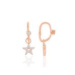 Söğütlü Silver Gümüş Rose Taşlı Lotus Göçmen Küpe