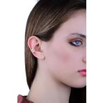 Söğütlü Silver Gümüş rose yeşil taşlı yaprak modeli sıkıştırmalı kıkırdak küpe ear cuff [barcode]