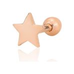 Söğütlü Silver Gümüş Rose Yıldız Modeli Tragus Helix Piercing Küpe SGTL12318ROSE