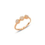 Söğütlü Silver Gümüş rose zirkon taşlı alttan ayarlanabilir tria çiçek yüzük [barcode]