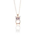 Söğütlü Silver Gümüş rose zirkon taşlı baykuş kolye kolye