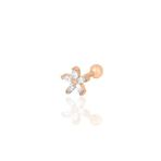 Söğütlü Silver Gümüş rose zirkon taşlı çiçek modeli Tragus helix Piercing küpe [barcode]