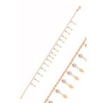 Söğütlü Silver Gümüş Rose Zirkon Taşlı Çift Sıra Mekik Pullu Halhal