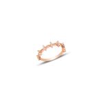Söğütlü Silver Gümüş rose zirkon taşlı crown yüzük 14