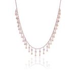 Söğütlü Silver Gümüş rose zirkon taşlı damla pullu kolye