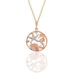 Söğütlü Silver Gümüş Rose Zirkon Taşlı Deniz Şans Kolye