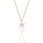 Söğütlü Silver Gümüş rose zirkon taşlı deniz yıldızı kolye [barcode]