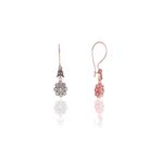 Söğütlü Silver Gümüş rose zirkon taşlı elmas montürlü çiçek modeli küpe