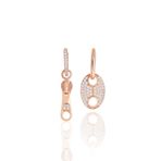 Söğütlü Silver Gümüş Rose Zirkon Taşlı Fermuar Ve Düğme Kombin Küpe