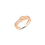 Söğütlü Silver Gümüş rose zirkon taşlı kalp ve sonsuzluk modeli ayarlamalı yüzük [barcode]