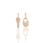 Söğütlü Silver Gümüş Rose Zirkon Taşlı Kilit Ve Anahtar Kombin Küpe