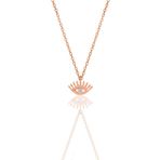 Söğütlü Silver Gümüş rose zirkon taşlı kirpikli göz kolye [barcode]