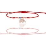 Söğütlü Silver Gümüş rose zirkon taşlı nazarlı fil ipli şans bileklik SGTL12449ROSE