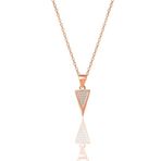 Söğütlü Silver Gümüş rose zirkon taşlı özel tasarım üçgen kolye [barcode]