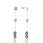 Söğütlü Silver Gümüş rose zirkon taşlı sonsuzluk zincir küpe [barcode]