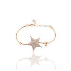 Söğütlü Silver Gümüş rose zirkon taşlı star bilezik