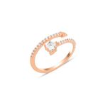 Söğütlü Silver Gümüş rose zirkon taşlı üstten ayarlanabilir kalp yüzük [barcode]