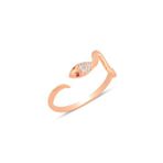 Söğütlü Silver Gümüş rose zirkon taşlı üstten ayarlanabilir yılan yüzük [barcode]