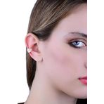 Söğütlü Silver Gümüş rose zirkon taşlı yaprak modeli sıkıştırmalı kıkırdak küpe ear cuff [barcode]