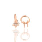 Söğütlü Silver Gümüş Rose Zirkon Taşlı Yıldız Sallantılı Halka Küpe [barcode]