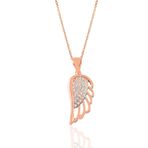 Söğütlü Silver Gümüş rose zirkon taşlı zerafet kanat kolye [barcode]