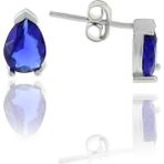 Söğütlü Silver Gümüş Safir Taşlı Damla Küpe