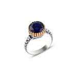 Söğütlü Silver Gümüş safir taşlı otantik tektaş yüzük 13