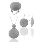 Söğütlü Silver Gümüş salyangoz modeli yuvarlak telkari üçlü set
