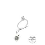 Söğütlü Silver Gümüş Swarovski tek taş yüzük 17