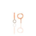 Söğütlü Silver Gümüş zirkon taşlı daire küpe Rose