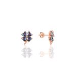 Söğütlü Silver Mistik topaz taşlı mini yonca küpe
